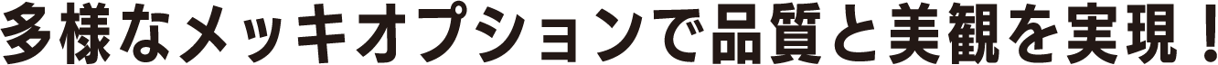 多様なメッキオプションで品質と美観を実現！