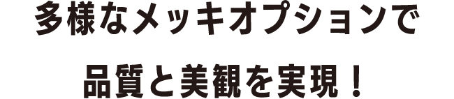 多様なメッキオプションで品質と美観を実現！